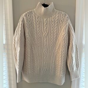 VINCE Cable Knit Turtleneck Sweater - Medium